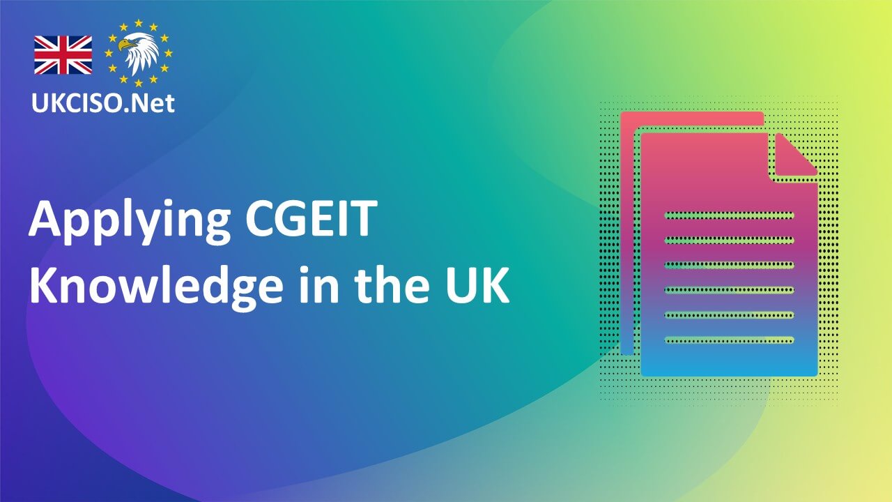 Applying CGEIT Knowledge in the UK
